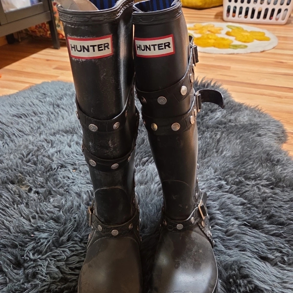 Hunter Black Tall Boots
